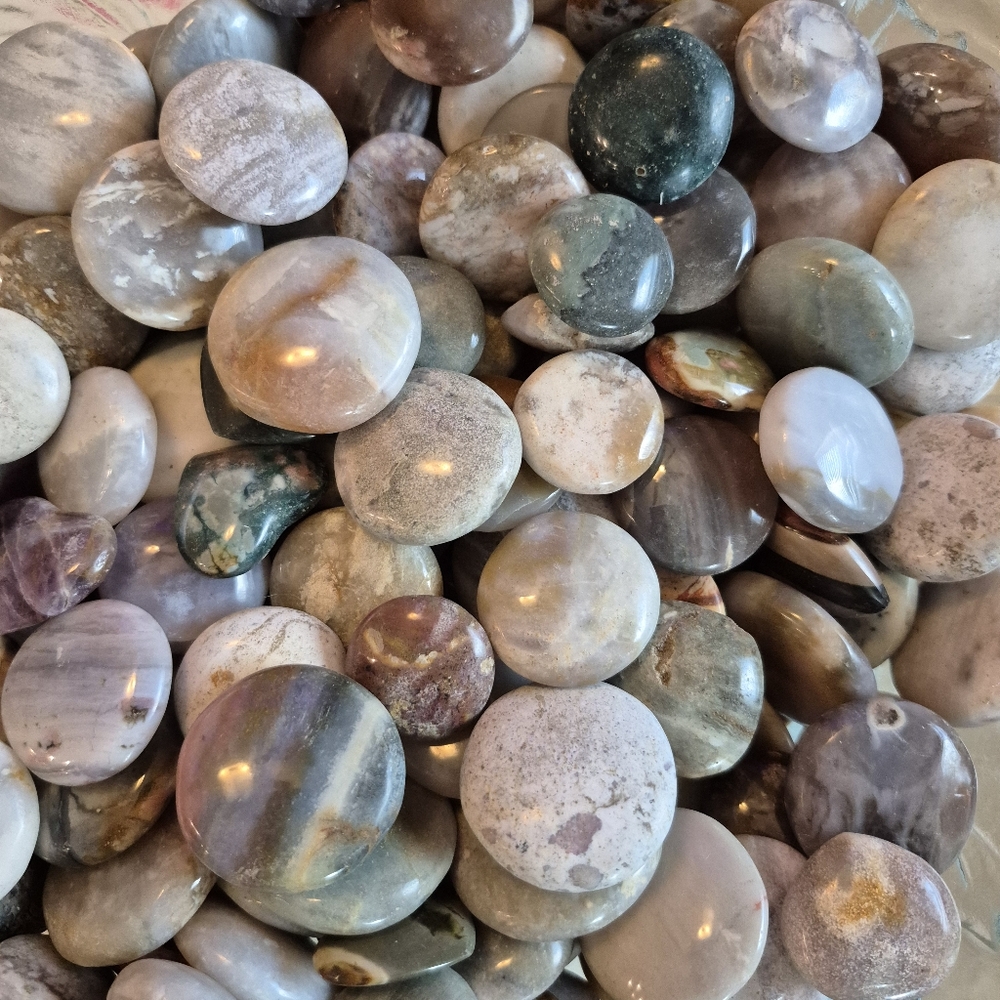 Set Of 10 Natural Quartz Jasper Polished Hearts New - Picture 5 of 9